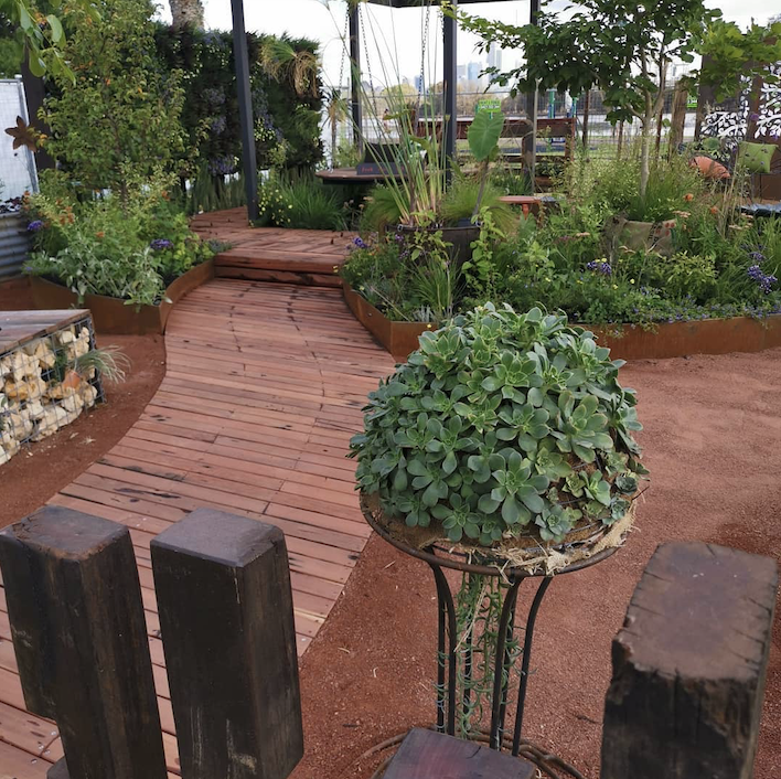 A garden landscaping project at the Perth Garden Festival in 2019. 